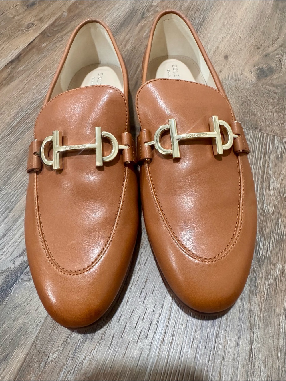 Cole Haan Cognac Leather Bit Loafers